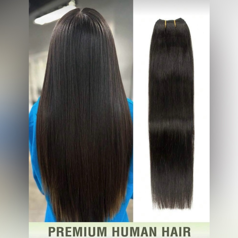 Premium Black Human Hair Extensions--12 inch